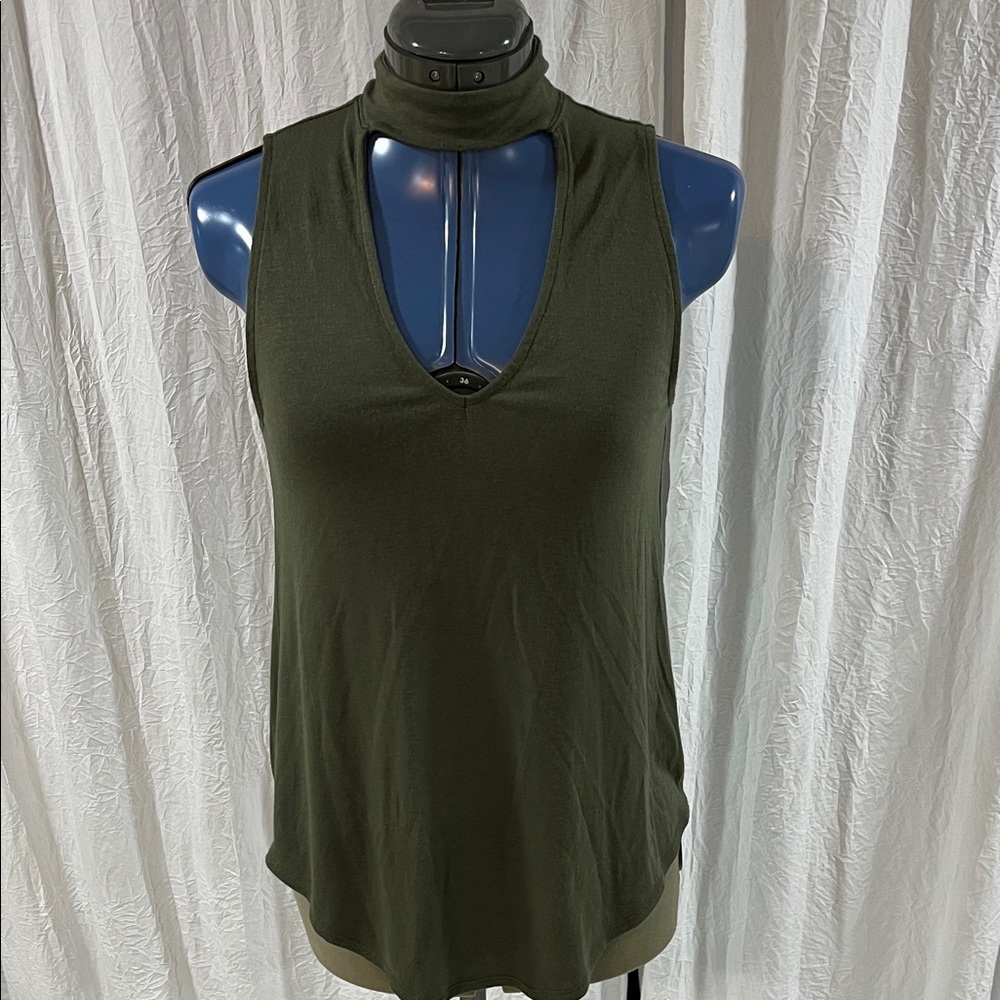 Express Dark Green Sleeveless Tank Top